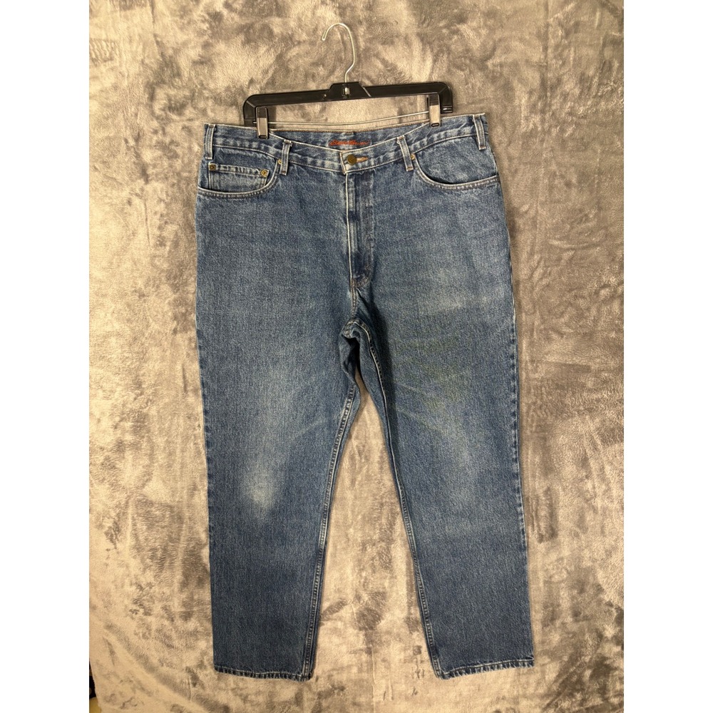 Eddie Bauer Mens Premium Denim Jeans Medium Wash Straight Leg Blue 39x31